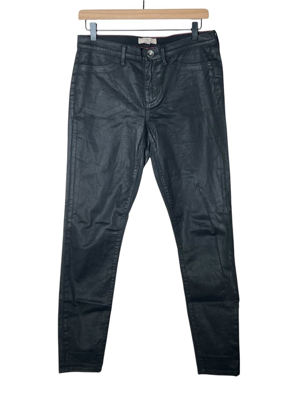 Banana republic black coated skinny jeans size 28 B165